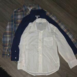 3/$15 🌟Old Navy Boy's Shirt Trio - Plaid, Navy, White